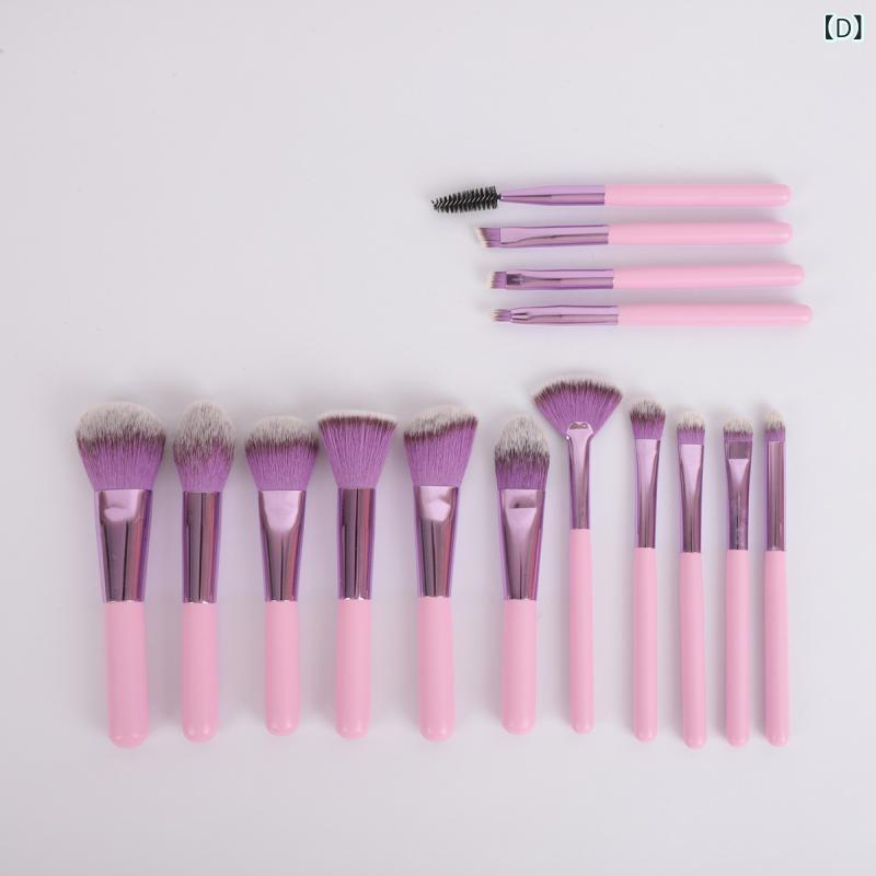 メイクブラシ 14本セット 化粧ブラシ フェイスブラシ ハイライトブラシ 木製 グローミラー付き 携帯用 ..