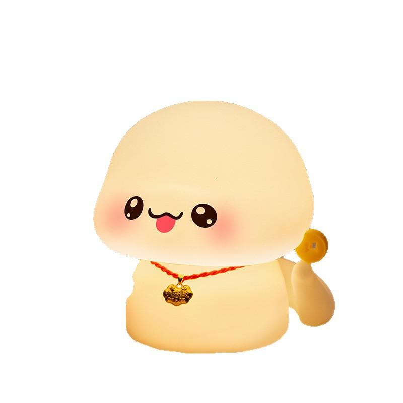 小夜灯 子供部屋用 福福蛇宝 乖乖蛇宝 ペンダント付き ABS製 USB給電 光制御 7色ライト