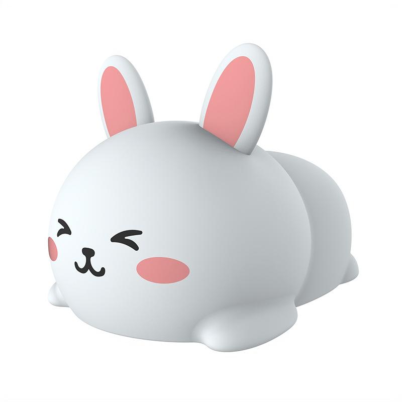 ナイトライト かわいい ウサギ アヒル シリコン製 LED タッチ式 ベッドサイドランプ 授乳ライト 間接照..