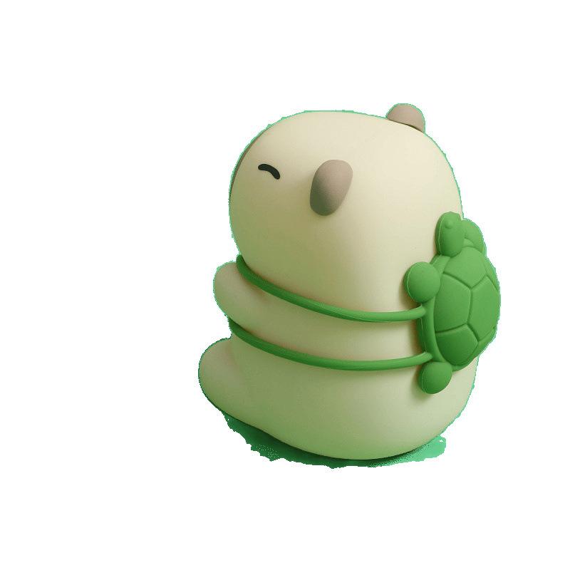 小夜灯 レディース 授乳ライト シリコン製 タッチ式 7色変換 雰囲気灯 ベッドサイドランプ 卓上ライト かわいい キャラクター カピバラ ウサギ クマ ネコ ...