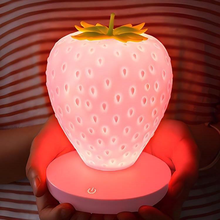 ナイトライト 子供用 寝室 ベッドサイドランプ 授乳灯 苺 イチゴ かわいい ピンク系 白色