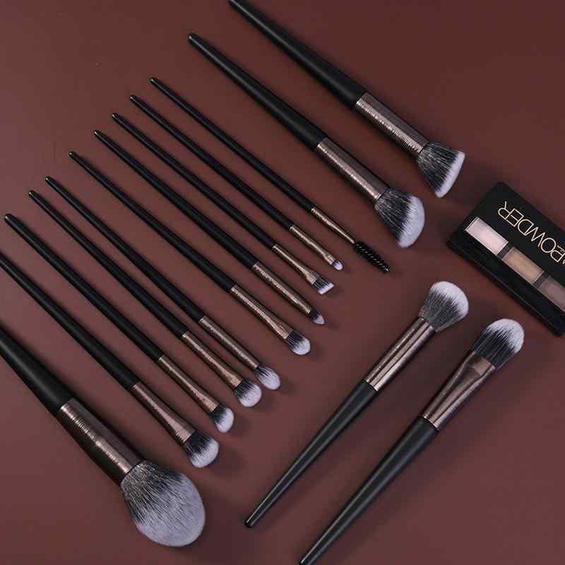 メイクブラシ レディース 14本セット 化粧ブラシ 人工毛 パウダーブラシ アイシャドウブラシ まつげブラシ ケース付き