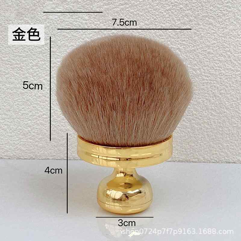 フェイスブラシ 大判 人工毛 パウダー チーク ボディ ローション ファンデーション メイクアップブラシ 携帯用 ブラウン ブラック ゴールド ローズゴールド シルバー