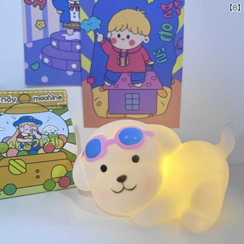 ナイトライト キッズ かわいい ベッドサイド 卓上 玩具 ぬいぐるみ風 癒やし 授乳 ライト 黄色 青色 ピンク
