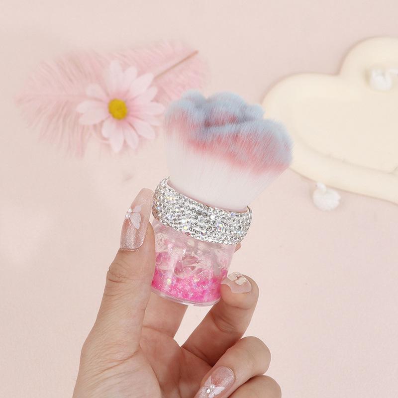 メイクブラシ 熊野筆風 携帯用 チーク フェイスブラシ ぼかし グラデーションカラー 8cm