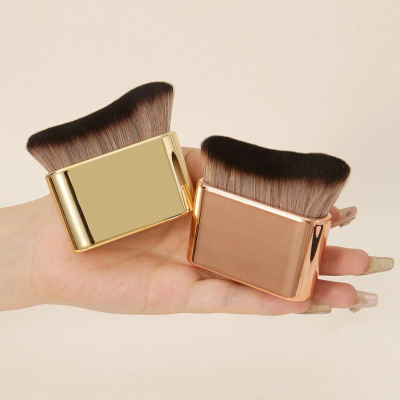 メイクブラシ ボディブラシ 多機能ブラシ 人工繊維 ローズゴールド 杏色 ブラック ゴールド