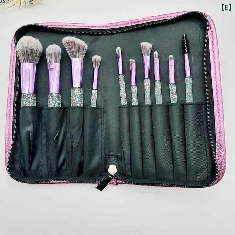 メイクブラシ 10本セット 人工毛 クリスタルハンドル アイシャドウブラシ ファンデーションブラシ チークブラシ パウダーブラシ フェイスブラシ 柔らかい 美容 メイクアップ 化粧道具 ピンク系