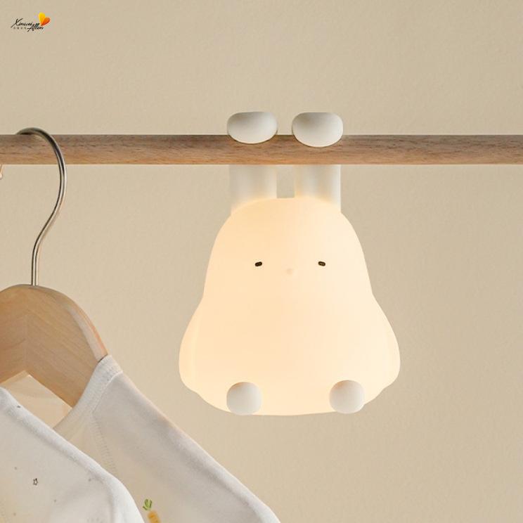 小夜灯 レディース ルームライト 卓上照明 LED シリコン製 ウサギ型 授乳ライト ベッドサイドランプ 暖白色 間接照明