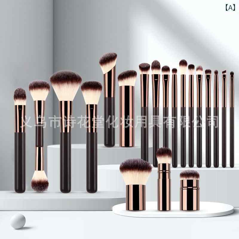 メイクブラシ 20本セット レディース チークブラシ アイシャドウブラシ 繊維毛 ナイロン 普段使い 旅行..