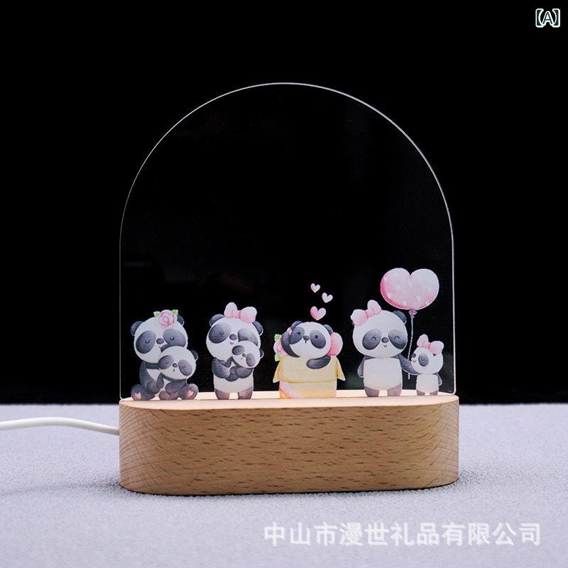 小夜灯 かわいい動物 3D LED台灯 卓上ライト DIY 備忘録 留言板 アクリル製 北欧風 モダン USB充電式 電池式 寝室 子供部屋 間接照明