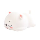 小夜灯 レディース かわいい 猫 シリコン製 タッチセンサー ライト 白色 照明 雰囲気 授乳 寝室 子供部屋 間接照明