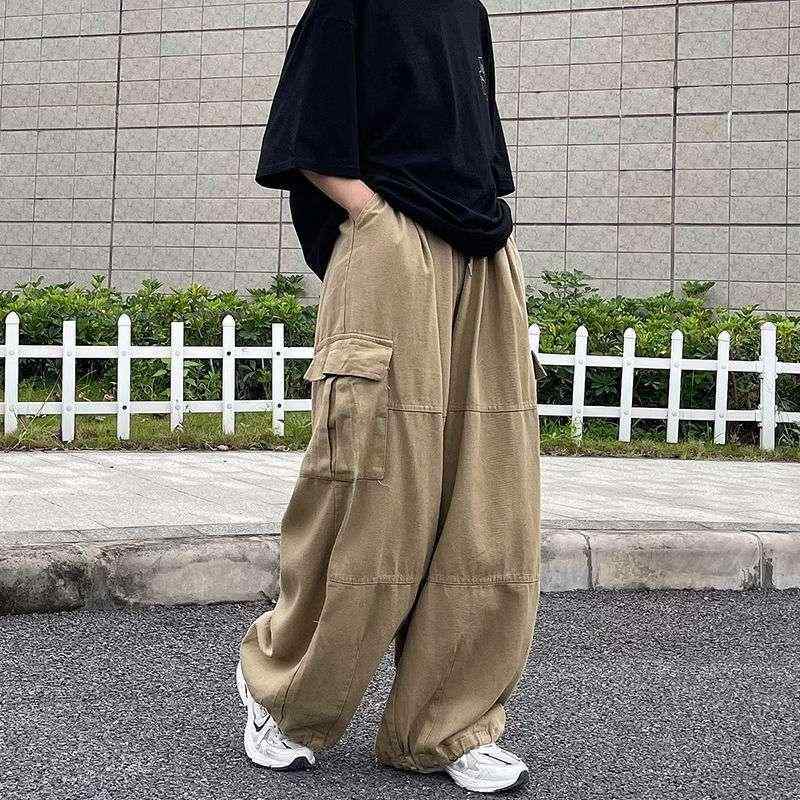 カーゴパンツ メンズ ストリート系 ワークパンツ 日本風 原宿系 ストレート ルーズ ワイドパンツ トレンド流 レトロ ヴィンテージ風 カジュアル 通勤 アウトドア 普段使い オールシーズン