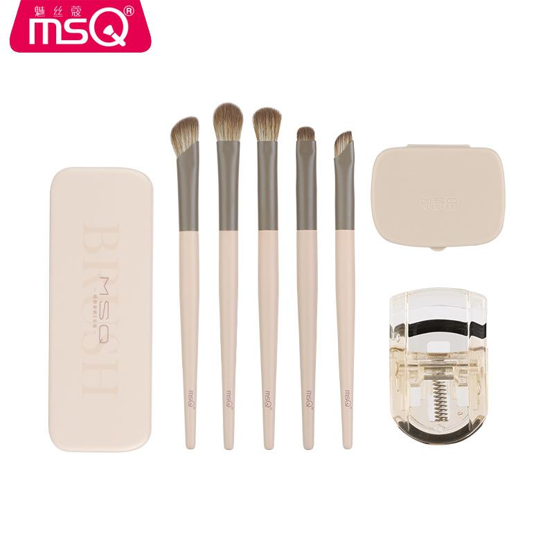 メイクブラシ レディース 5本セット 携帯用 人工毛 アイシャドウブラシ ぼかしブラシ ノーズシャドウブ..