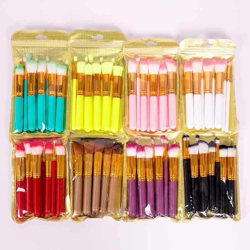 メイクブラシ 10本セット アイシャドウブラシ フェイスブラシ チークブラシ 携帯用 パウダーブラシ 人工繊維 ピンク系 グリーン系 ホワイト ブラック パープル ブルー