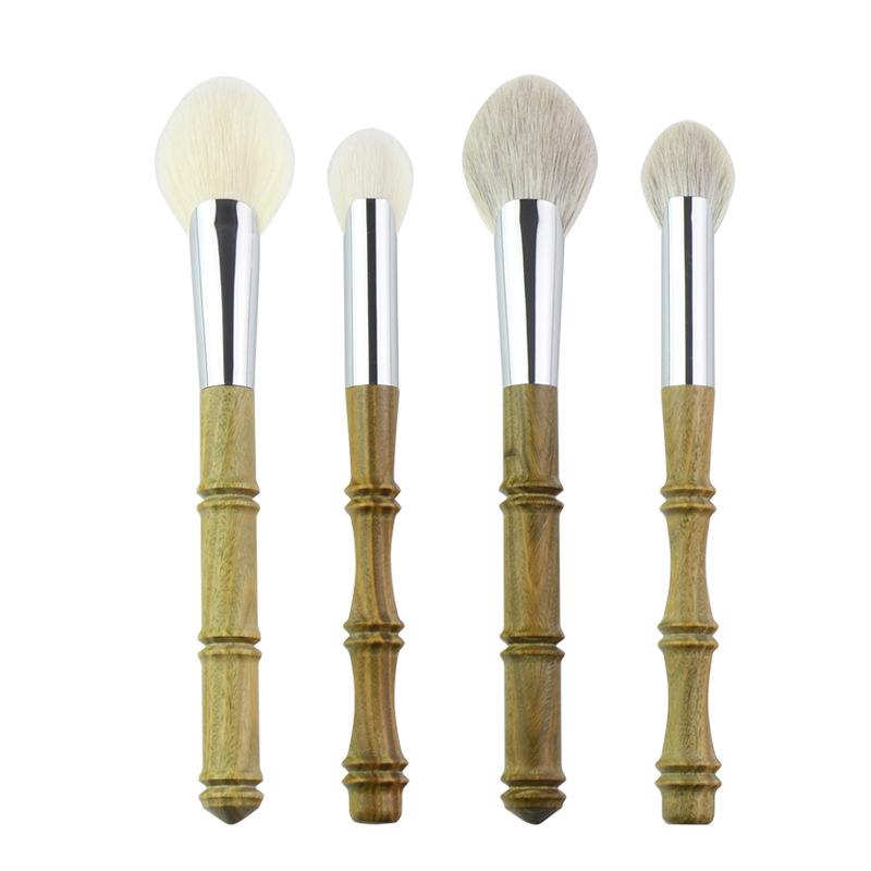 メイクブラシ レディース 扇形 ハイライトブラシ チークブラシ アイシャドウブラシ ぼかしブラシ ディテールブラシ 羊毛 緑檀