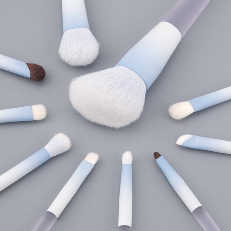 メイクブラシ レディース 10本セット フェイスブラシ アイシャドウブラシ 携帯用 ブルー系 ピンク系 人..