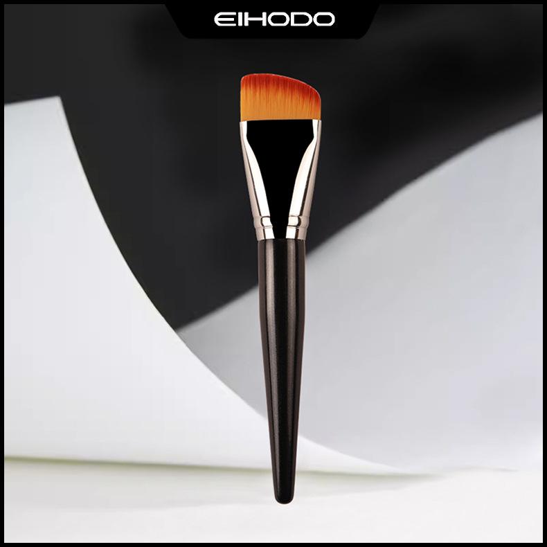 ファンデーションブラシ メイクブラシ 斜めカット 人工毛 フェイスブラシ 薄付き ムラなし 化粧ブラシ