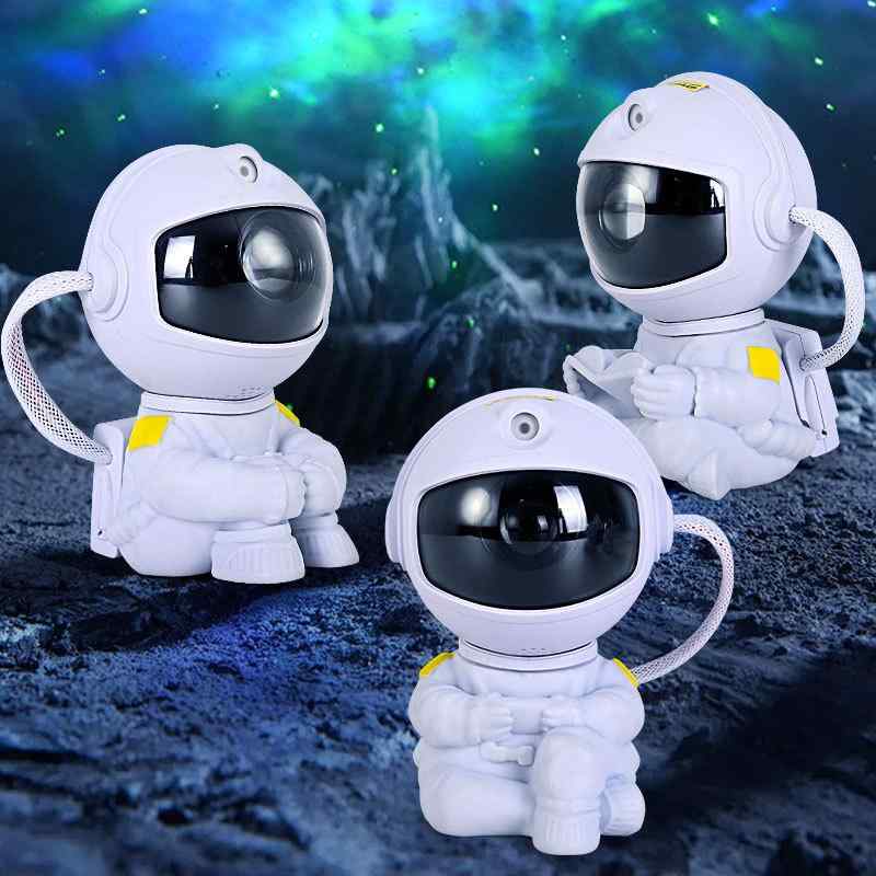 ナイトライト 宇宙飛行士 スタープロジェクター 天井投影 ベッドサイドランプ 雰囲気作り 卓上ライト 抱膝タイプ
