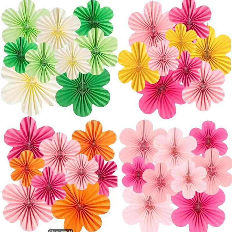 ウォールデコレーション 壁掛け飾り 紙扇 マカロンカラー 誕生日 パーティー イベント 飾り付け イエロー ピンク オレンジ グリーン