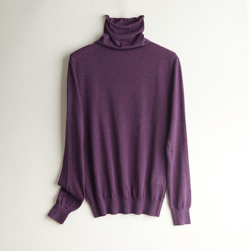 ニット レディース 高 qualité シルク カシミヤ ブレンド トップス タートルネック プルオーバー ゆったり 無地 キャメル ベージュ グリーン グレー ブルー レッド パープル ブラック