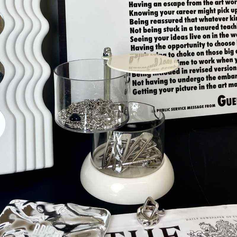 メイクボックス レディース 女性用 パフ スポンジ 収納ケース 回転式 防塵 コスメボックス 化粧品 綿棒 置き棚 卓上 透明 2段 3段 4段