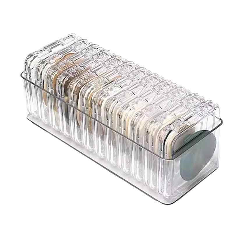 メイクボックス コスメ収納ボックス 卓上 化粧品 整理 防塵 メイクパフ メイク用スポンジ ケース