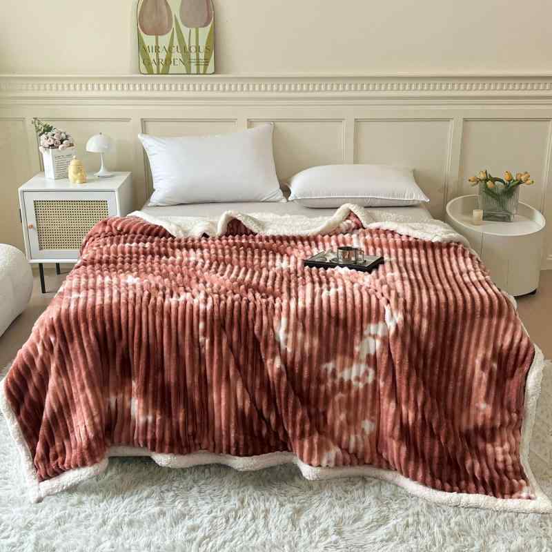 毛布 ブランケット ひざ掛け 厚手 羊毛風 再生繊維 ポリエステル あったか 冷房対策 無地 グレー ブラウン パープル グリーン レッド ブルー