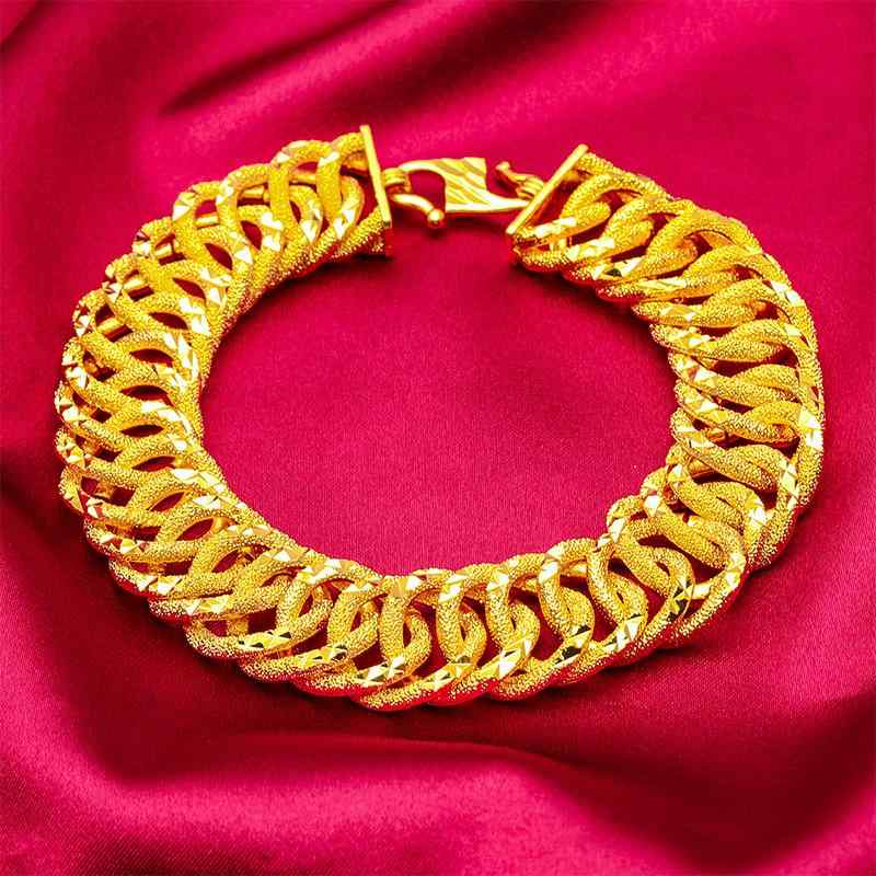 楽天シャドーテールブレスレット メンズ 男性用 真鍮 鍍金 電気メッキ加工 幾何学模様 幾何学柄 シンプル 15mm 17mm 19mm