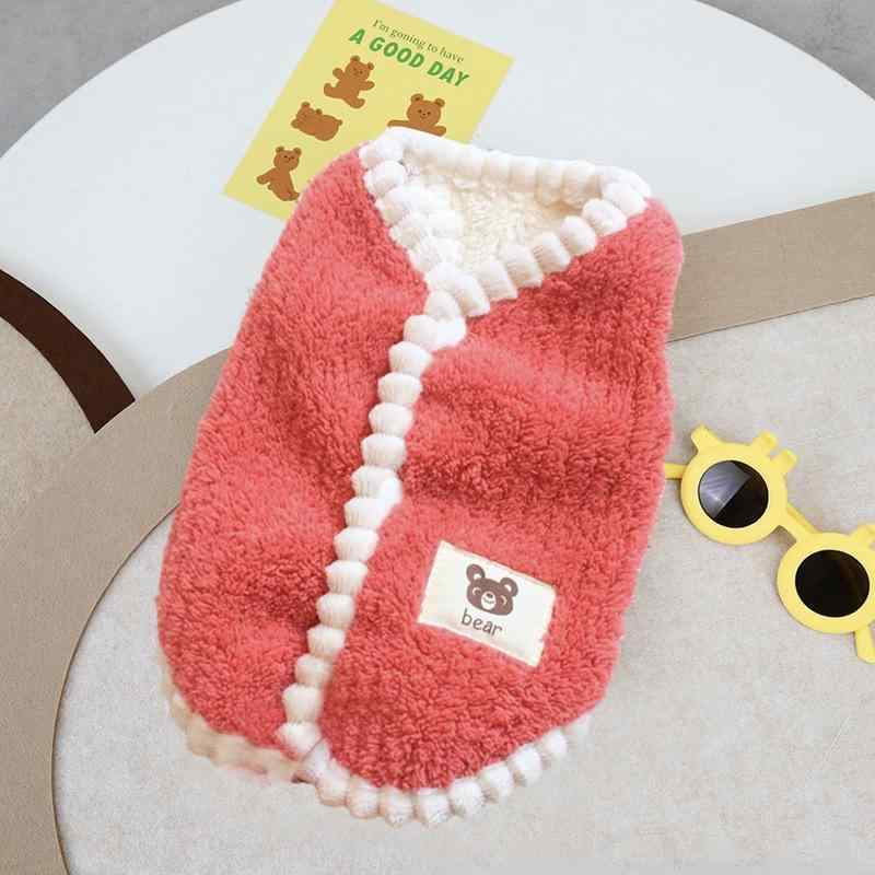 ペット服 犬 猫 レディース 秋冬 背心 ベスト かわいい 暖かい ポリエステル イエロー コーヒー ピンク..