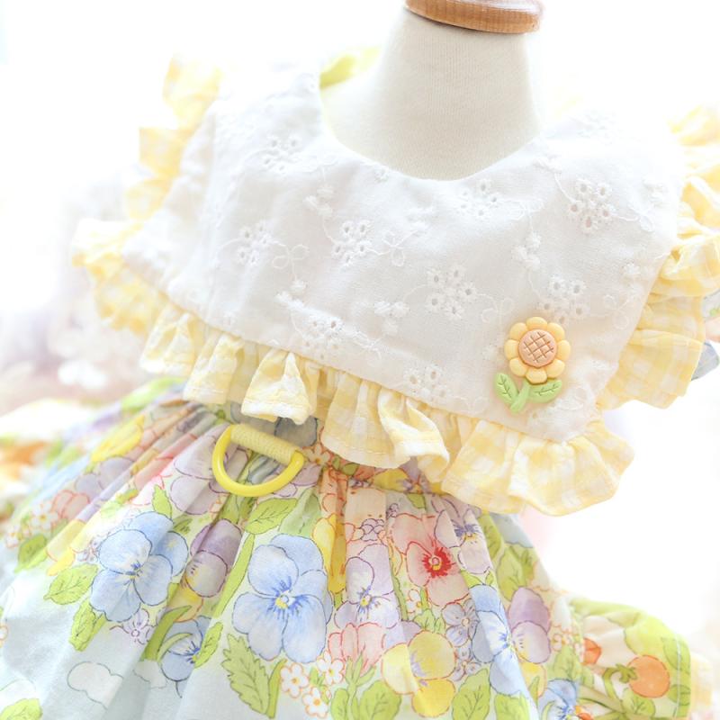 ペット服 レディース 春夏 ワンピース マルチーズ ヨークシャーテリア 小型犬 猫 ドッグウェア かわい..