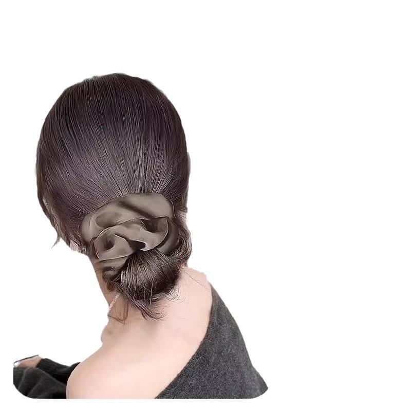 ヘアゴム レディース 付け毛 お団子ウィッグ 韓国風 ヘアアレンジ まとめ髪 灰咖 ブラック ブラウン アッシュ 墨黒