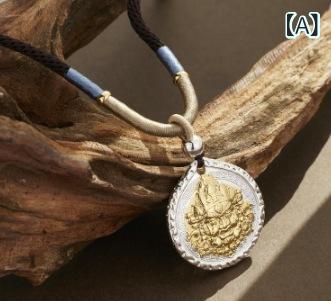 ネックレス メンズ レディース 兼用 U字型 財神 ペンダント 銅製 電気メッキ加工 ラッキーアイテム お守り 個性的 アクセサリー