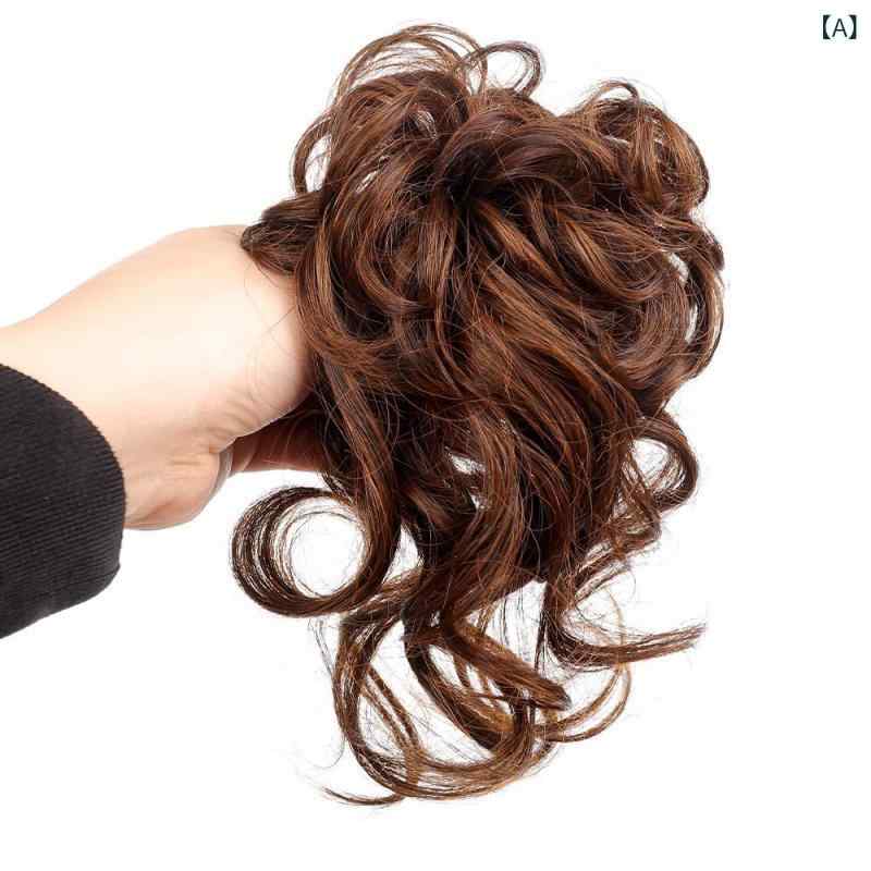 ヘアアクセサリー レディース お団子ウィッグ 欧米風 花苞 シニヨン 自然 ふわふわ...