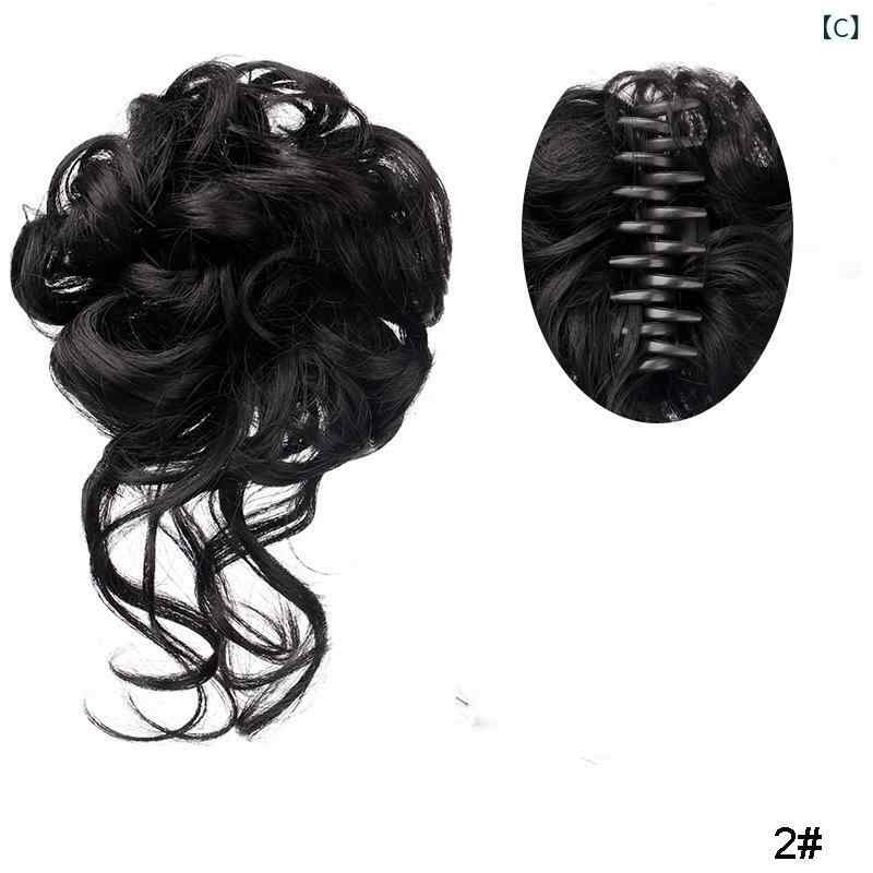 シャドーテールのヘアアクセサリー レディース ヘアゴム シュシュ ウィッグ ポイントウィッグ お団子 自然 ふんわり 高温糸 外国風｜アングル3
