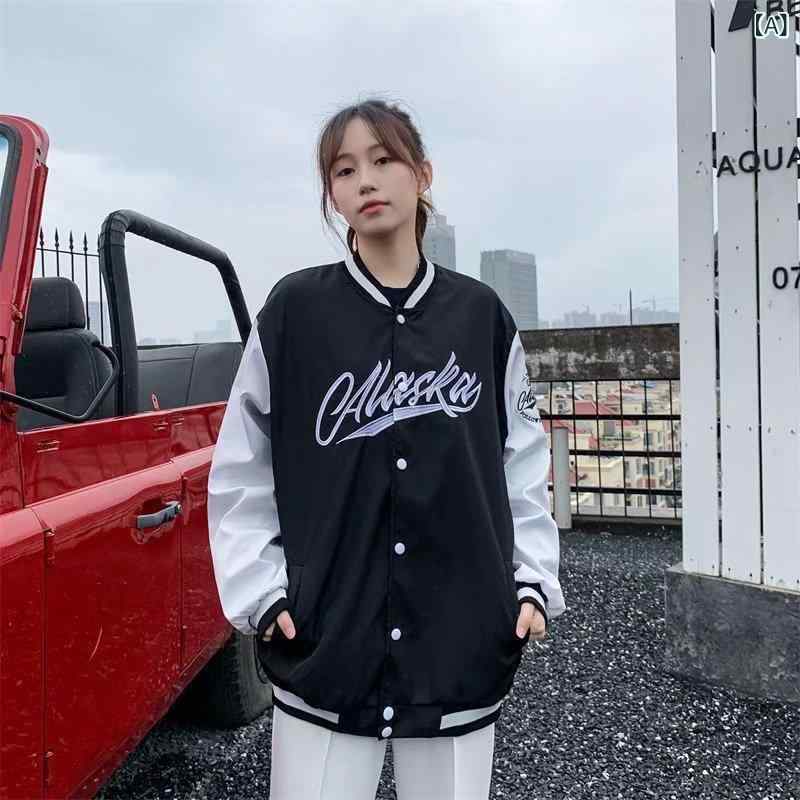 ジャケット メンズ MA-1 スタジャン 男性用 春秋 薄手 ゆったり 大きめサイズ 配色 カジュアル 韓国風 ストリート系 ブルゾン ジャンパー アウター 防風 ポリエステル ブラック ホワイト