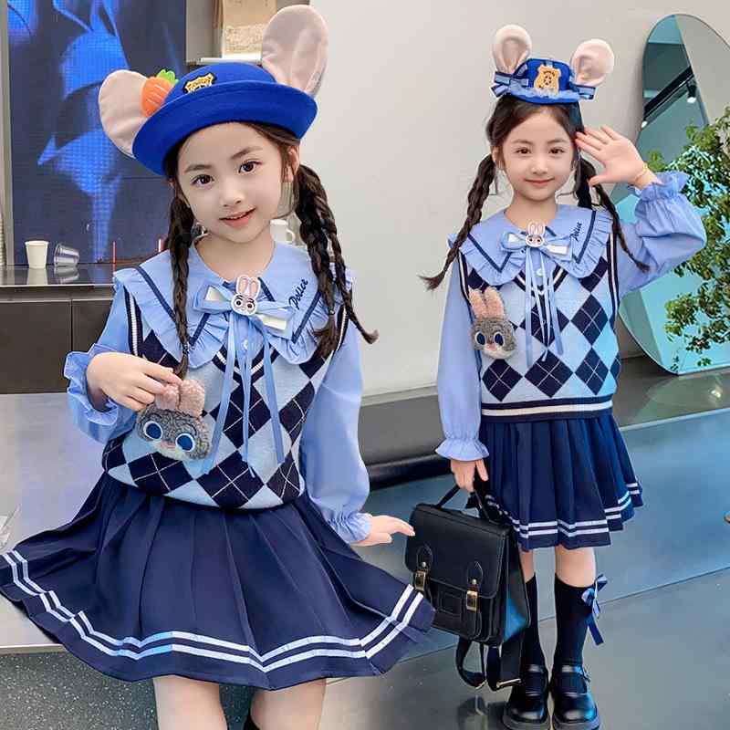 子供服 ニットベスト付きシャツワンピース 3点セット フォーマル 秋物 女の子 子供...