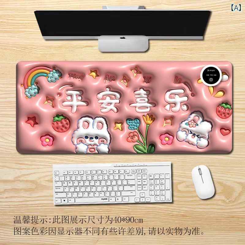 オフィスデスクマット 学習用電気マット 暖房マウスパッド デスクヒーター 滑り止め 防水 冷え対策