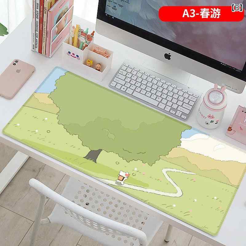 マウスパッド 手描きのどかな草原風 キーボードパッド 大型 厚手 滑り止め オフィス デスクマット 天然ゴム 熱転写