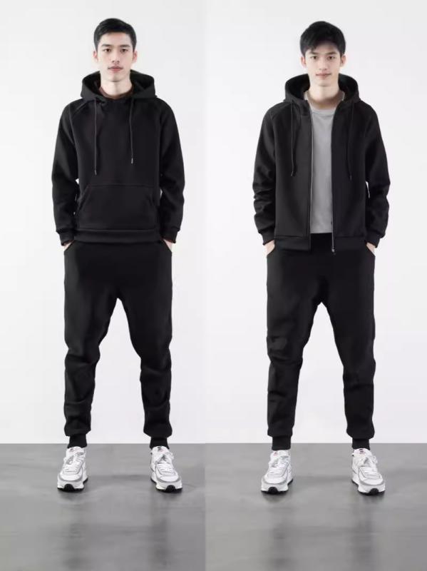 スウェット メンズ スポーツウェア 上下セット 長袖パーカー カーディガン パンツ 部屋着 普段使い ポリエステル混紡 春秋 黒 ブラック グレー 迷彩柄