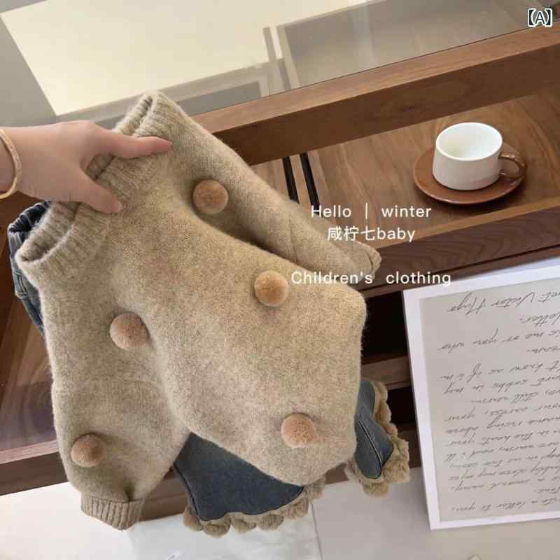 ニット セーター ベビー服 女の子 おしゃれ ニット トップス 子供服 長袖 プリンセススタイル ガールズ..