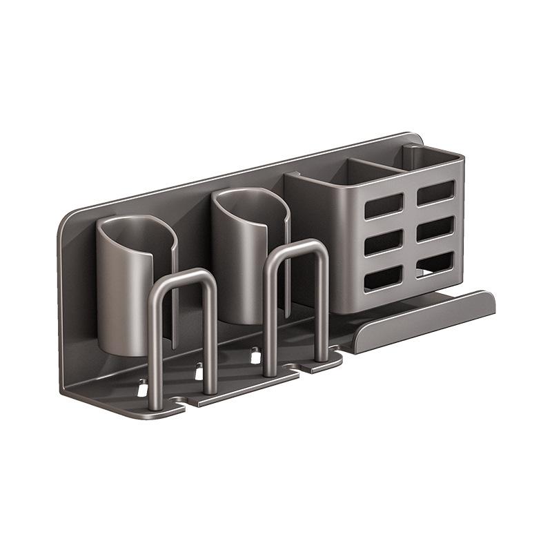 歯ブラシホルダー 壁掛け式 歯ブラシ立て コップ収納 洗面所収納 アルミ合金 穴あけ不要 2個用 3個用 4..