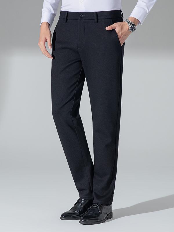 パンツ メンズ 男性用 厚手 裏起毛 暖パン スラックス ビジネス カジュアル ストレート 高弾性 抗菌 無地 黒 ブラック