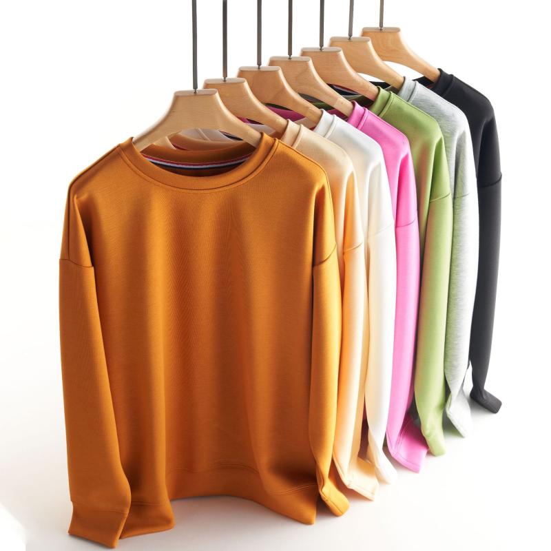 パーカー レディース 丸首 ゆったり チュニック丈 無地 長袖 トレーナー トップス プルオーバー ブラッ..