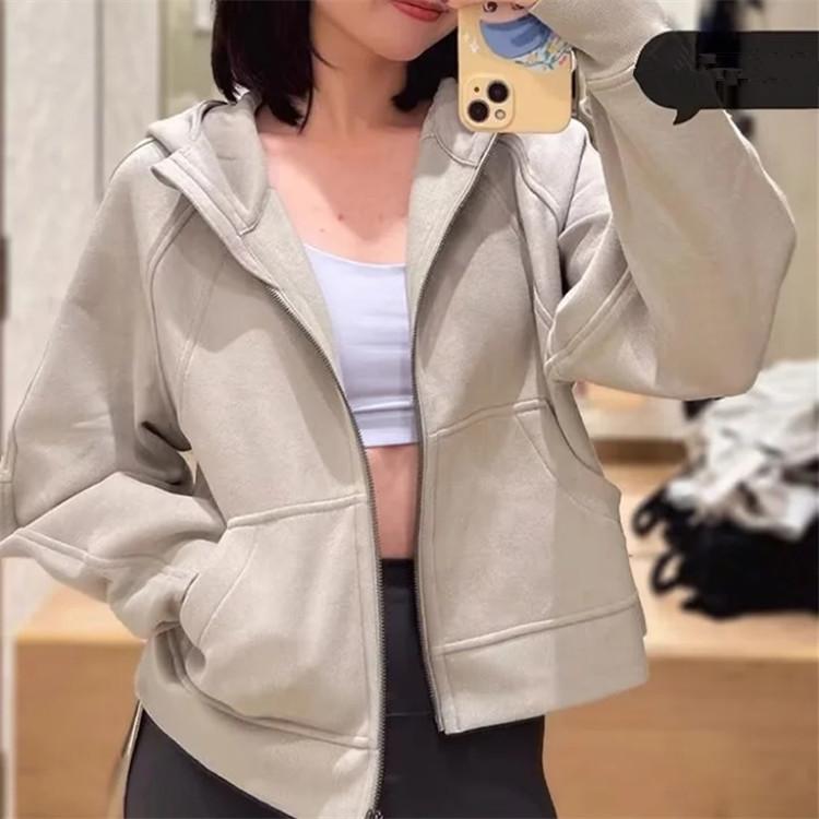 パーカー レディース 秋冬 短め ジップアップ スウェット 暖かい 長袖 トップス スポーツ ヨガ アウター 栗色 黒 白 ピンク ブラウン