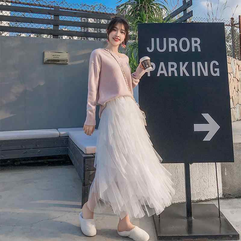 スカート レディース チュールスカート ひざ丈 ミモレ丈 白 黒 グレー ピンク ベージュ カーキ ローズレッド 緑 フレアスカート Aラインスカート ハイウエスト 裏地付き シフォンスカート チュール 千鳥格子柄 切り替え ギャザースカート 形状記憶