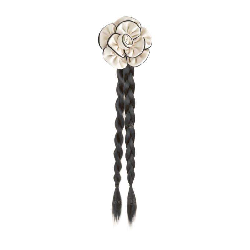 ヘアエクステ レディース 山茶花 ヘアアレンジ ローポニー 自然 ナチュラル ブラック 黒髪 茶髪 エクステ