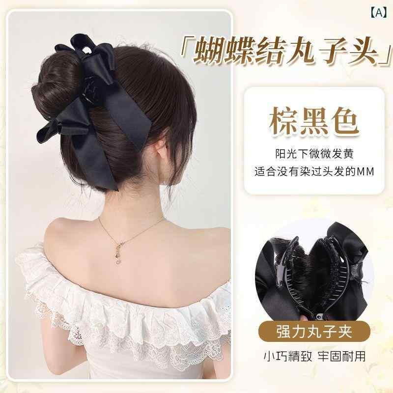 ヘアゴム レディース バレッタ付き お団子ウィッグ シュシュ 高温シルク 髪飾り ヘアアレンジ まとめ髪 装着簡単 ポイントウィッグ かわいい おしゃれ