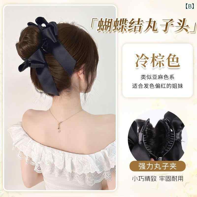 ヘアゴム レディース バレッタ付き お団子ウィッグ シュシュ 高温シルク 髪飾り ヘアアレンジ まとめ髪 装着簡単 ポイントウィッグ かわいい おしゃれ