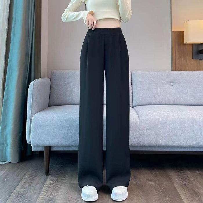 パンツ レディース 春夏 高見え カジュアルパンツ ワイドパンツ ストレートパンツ ポリエステル ゆったり 美脚 脚長 薄手 ウエストゴム..