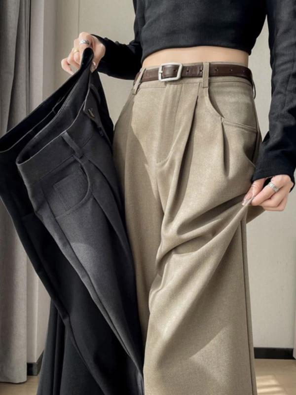 パンツ レディース 秋冬 ワイドレッグパンツ 高見え ストレートパンツ ゆったり ハイウエスト 美脚 脚長 スラックス カジュアル 通勤 オフィス ブラック グレー ブラウン系 XS S M L XL 2XL